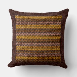 Coussin Burlap Couleur Chevron Brown moderne frontière #30