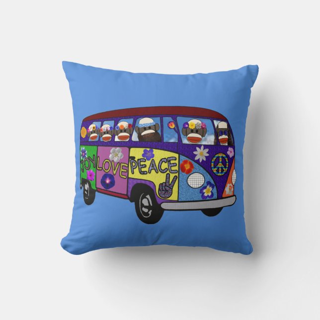 Coussin Bus de la Paix du Singe Chaussette  (Recto)