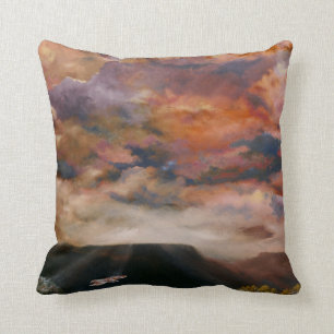 Coussin Buse à queue rousse survolant les mésas lance l'