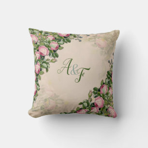 Coussin Bush Garden Green - rose douce roses Mariage Cadea