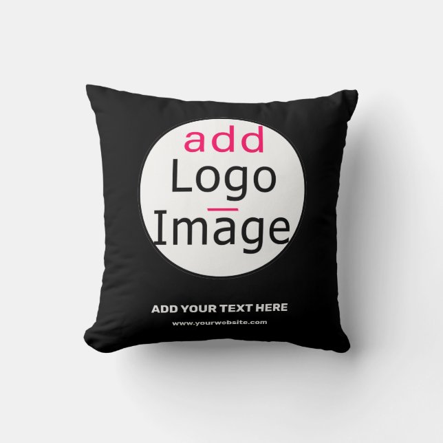 Coussin Business Chic Personnalisable noir blanc (Recto)