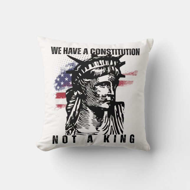 Coussin Buste de la Liberté avec l'art du drapeau grunge (Recto)
