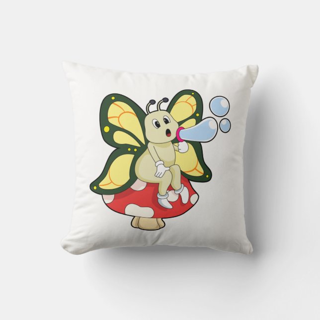 Coussin Butterfly with Soap bubbles (Recto)