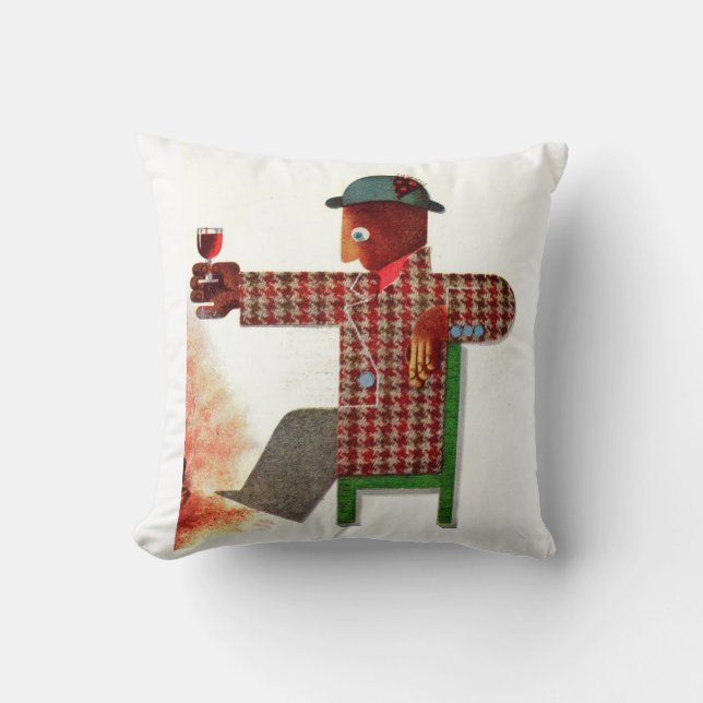 Coussin buveur de vin AKA oenophile (Recto)
