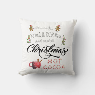 Coussin Buvez du cacao chaud et regardez Noël