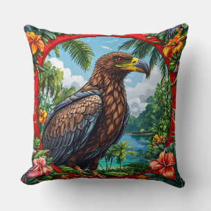Coussin Buzzard Perché Au Milieu D'Un Paysage Tropical Vib