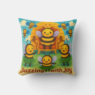 Coussin Buzzing with Joy - Célébration du royaume des abei