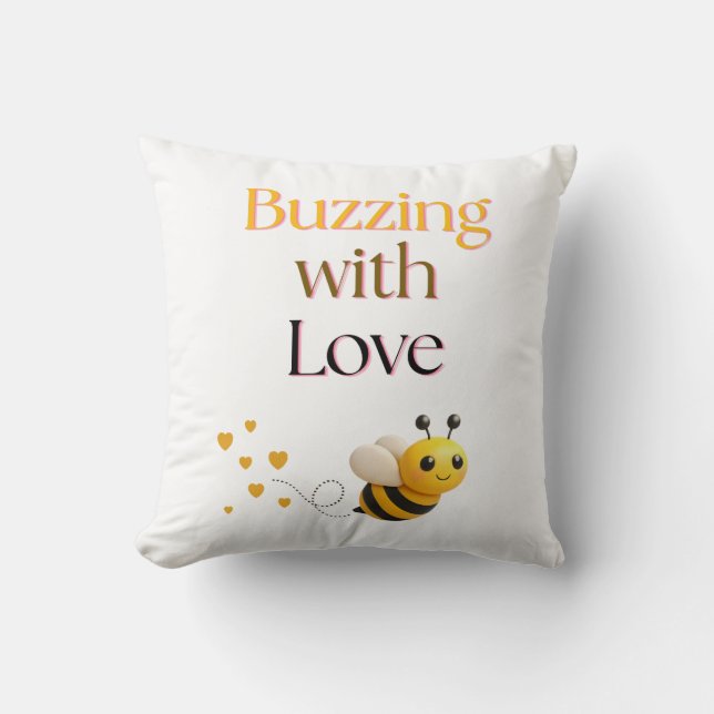 Coussin Buzzing with love (Recto)