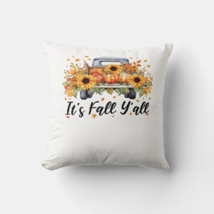 Coussin C’est automne Y’all Citrouille arbre d’automne Hel