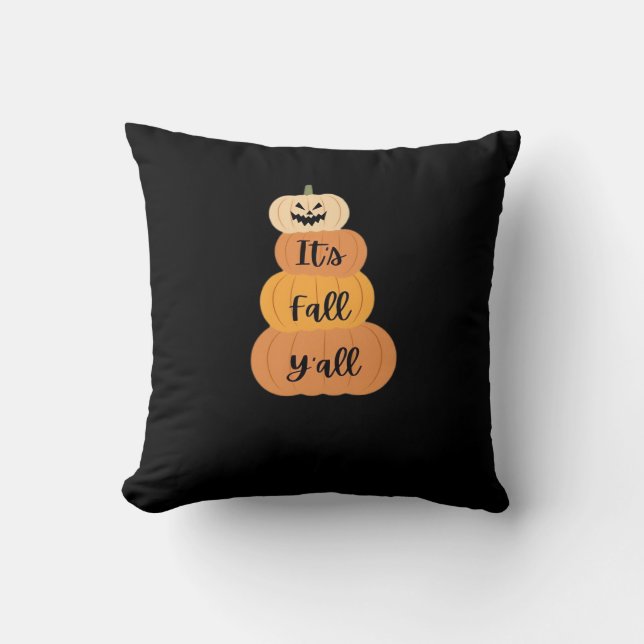 Coussin C’est automne Y’all Citrouille Automne Halloween D (Recto)