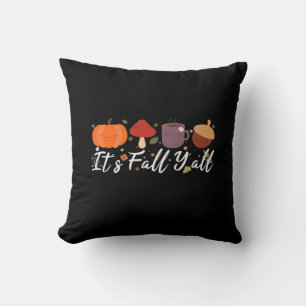 Coussin C’est automne Y’all mignon Café Citrouille automne