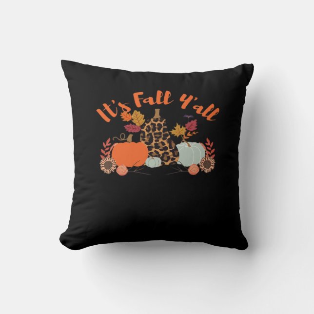 Coussin C’est l’automne Y’all Hello Fall Happy Automne Tha (Recto)