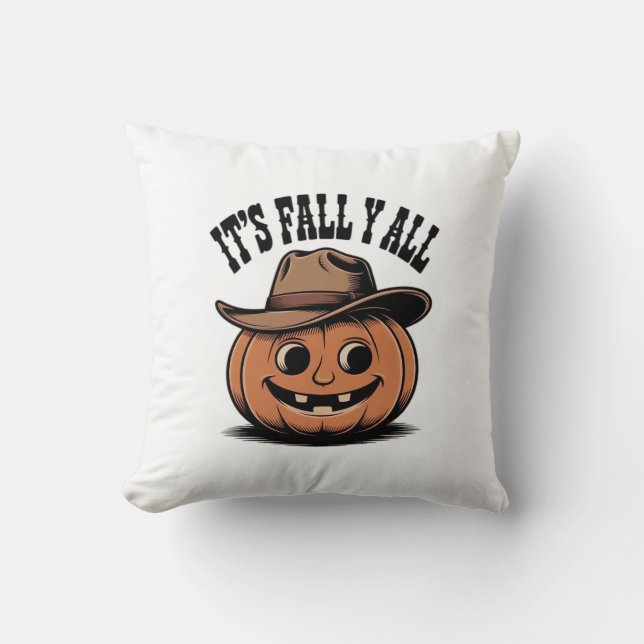 Coussin C’est le Citrouille de la mode Automne Y’all (Recto)