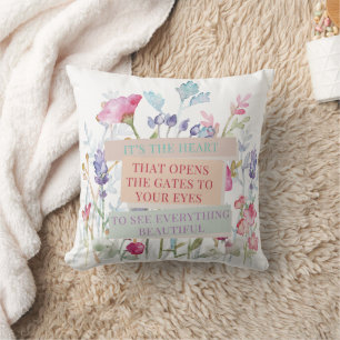 Coussin C’est le coeur qui ouvre les portes, le jardin fle