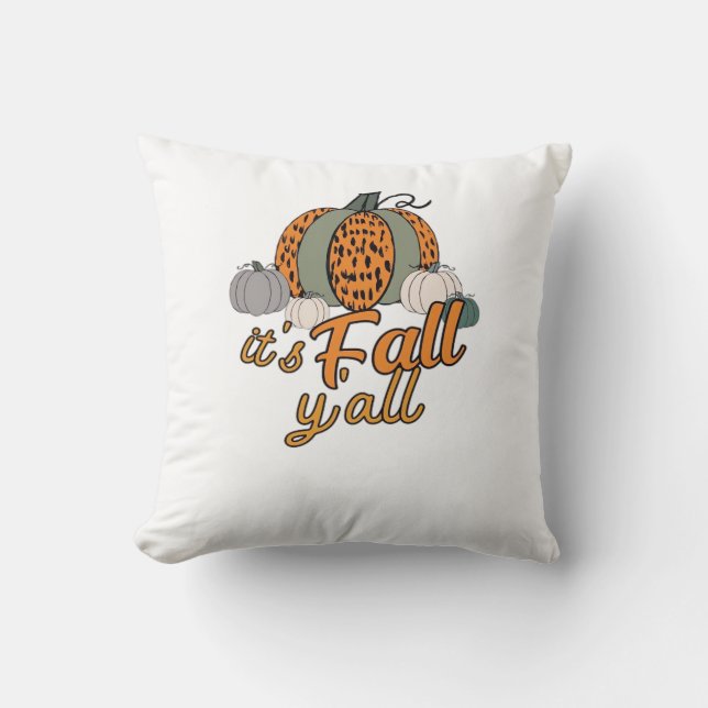 Coussin C’est le Motif Leopard Citrouille de l’automne (Recto)
