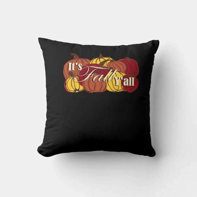 Coussin C’est le texte Citrouille de l’automne Y’all (Recto)