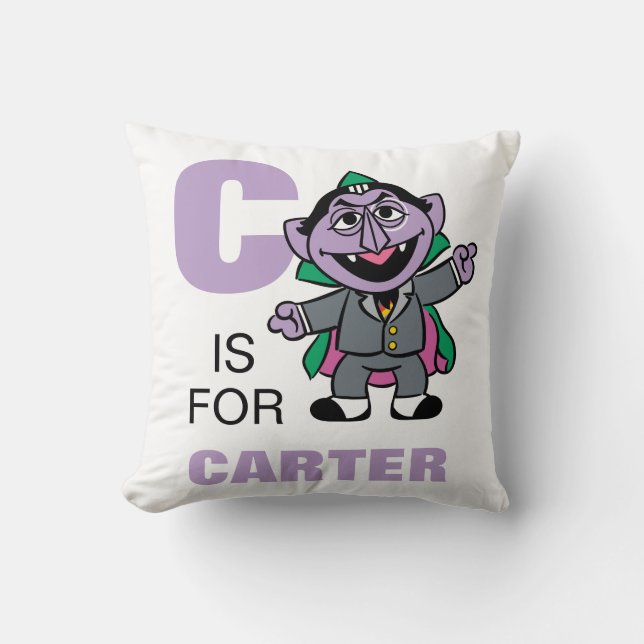 Coussin C est pour Count von Count | Ajouter Votre Nom (Recto)