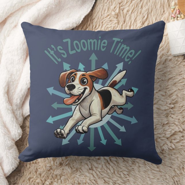 Coussin C’est Zoomie Time Medium Beagle Mutt (Couverture)