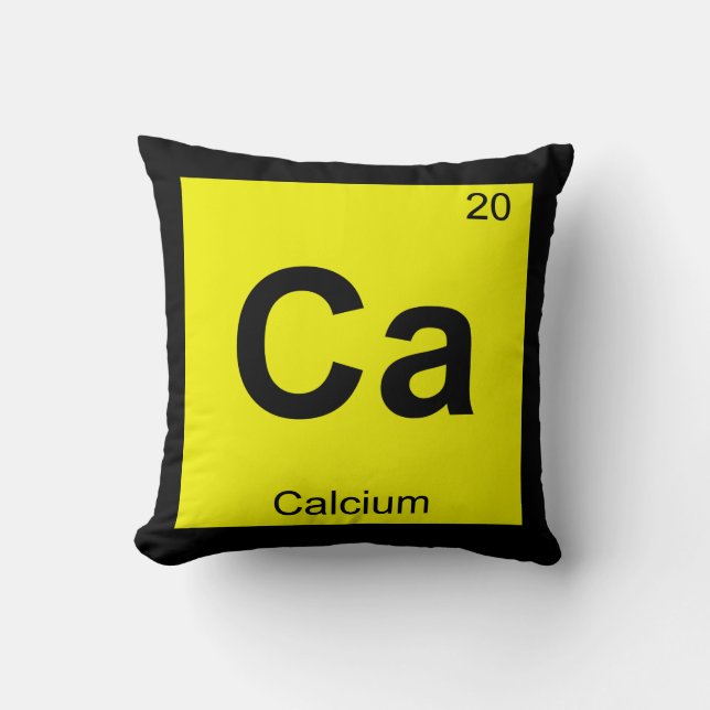 Coussin Ca - Symbole de tableau périodique de la chimie du (Recto)