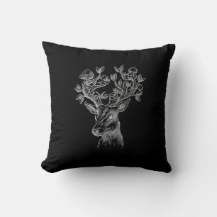 Coussin Cabane Champignon de Cerf Goblincore Vintage Esth