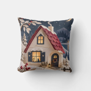 Coussin Cabane en papier d'aubépine au clair de lune sur l