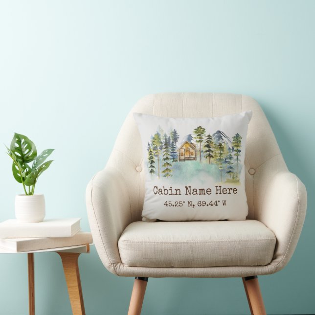 Coussin Cabane Rustique Coordonnées Personnalisées Pinery  (Chaise)