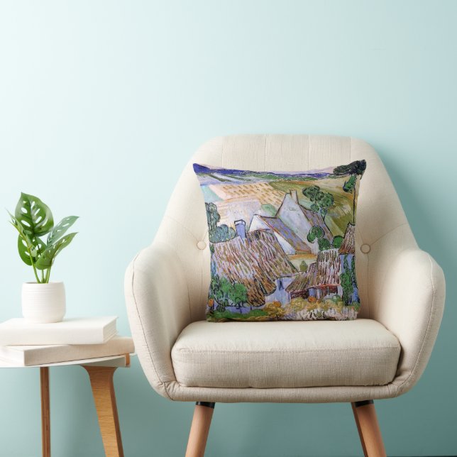 Coussin Cabanes à Toit de Chaume par Vincent van Gogh (Chaise)