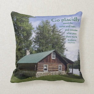 Coussin Cabine de rondin avec la poésie