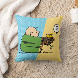 Coussin cacahuètes   Charlie Brown & Woodstock Half & Half