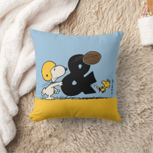 Coussin cacahuètes   Football Snoopy & Woodstock
