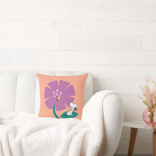 Coussin cacahuètes Illustration de la nature Fleur pourp