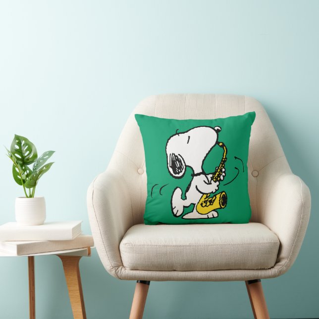 Coussin cacahuètes | Lecteur Snoopy Saxophone (Chaise)