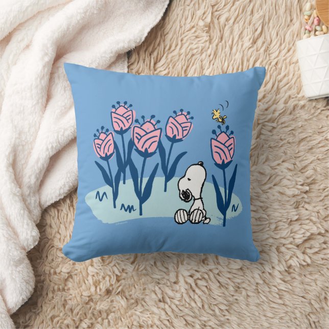 Coussin cacahuètes | Snoopy & Woodstock Flower Garden (Couverture)