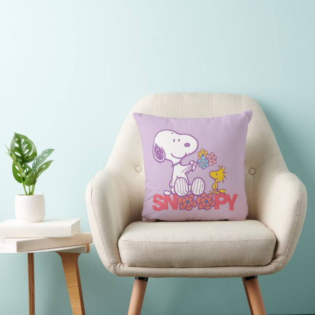 Coussin cacahuètes | Snoopy & Woodstock Flowers (Chaise)