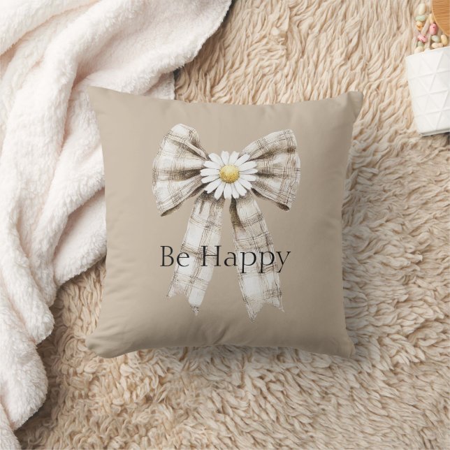 Coussin Cacao Crème Blanche Fleur de Daisy Joyeuse (Couverture)
