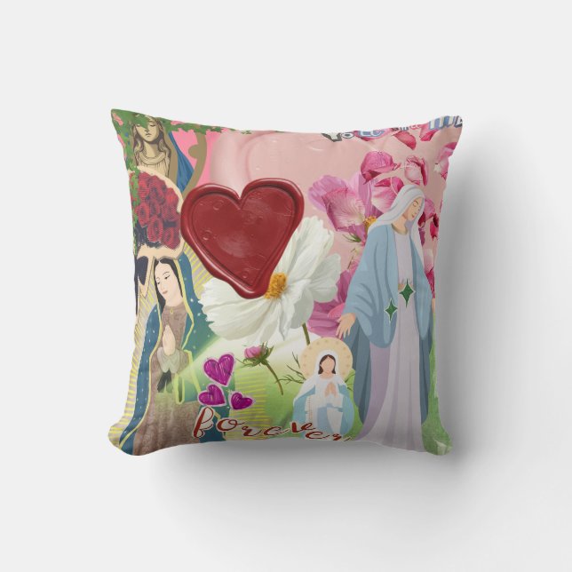 Coussin Cachet de sceau esthétique de scrapbook de Mère Ma (Recto)