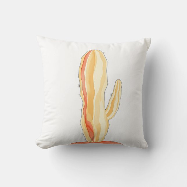 Coussin Cactus aquarelle avec brillance étoilée (Recto)