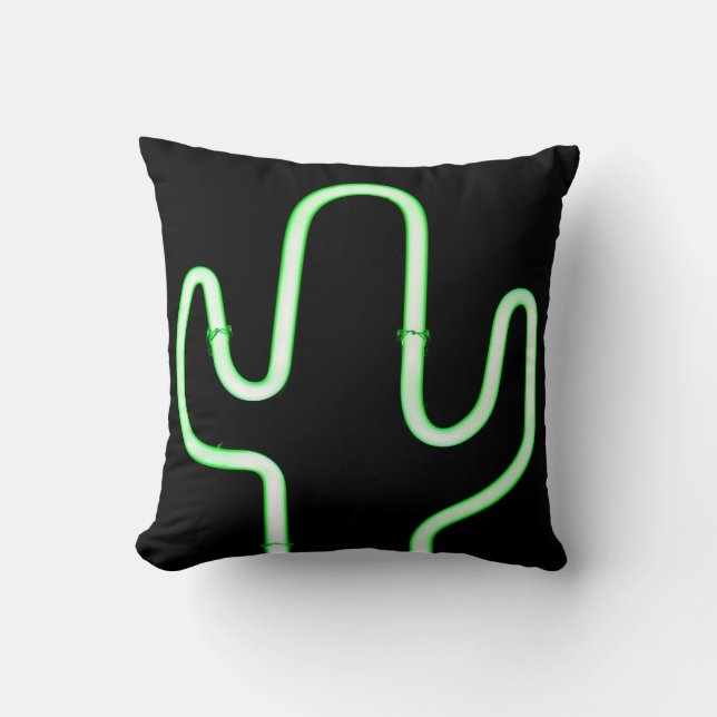 Coussin Cactus au néon (Recto)