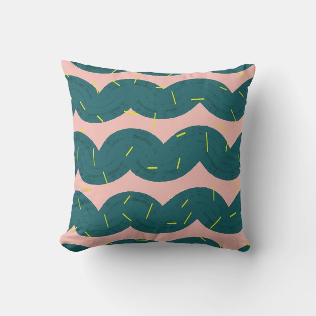 Coussin Cactus aventureux, mignon arrière - plan motif. (Recto)
