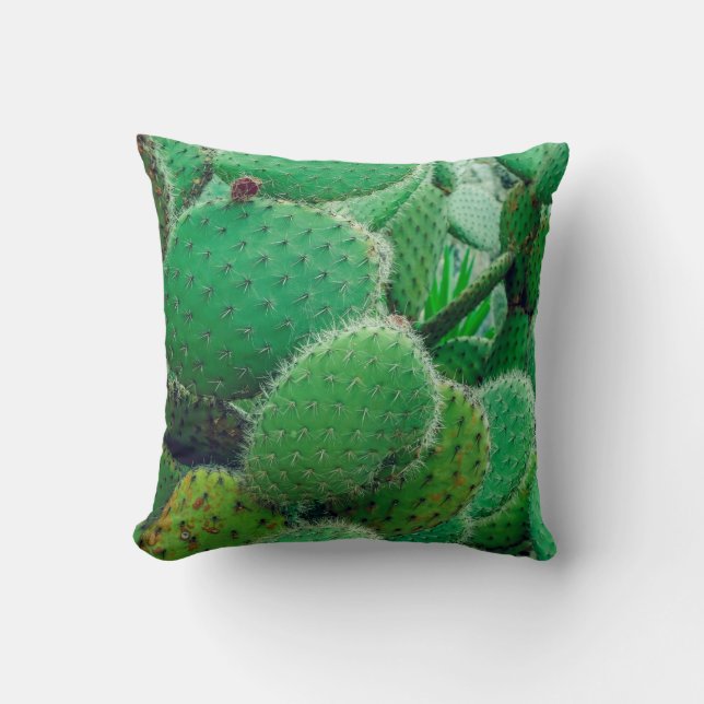 Coussin Cactus, cactus de poires épineuses, épines de cact (Recto)