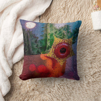 Coussin Cactus de sauvetage à travers une fenêtre pluvieus