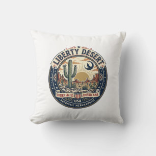 Coussin Cactus du désert de la liberté patriotique patriot