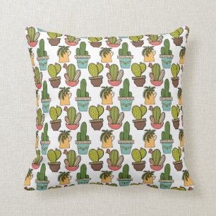 Coussin Cactus et Succulents d'intérieur dans le motif de