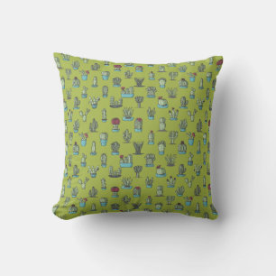 Coussin Cactus et succulents Plante main tiré Motif