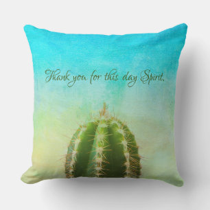 Coussin Cactus, Mantra Merci Avec Texte Personnalisable T