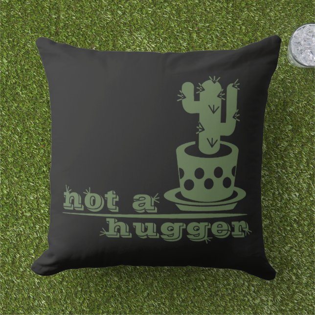 Coussin Cactus Pas un gros cactus drôle dire (Herbe)