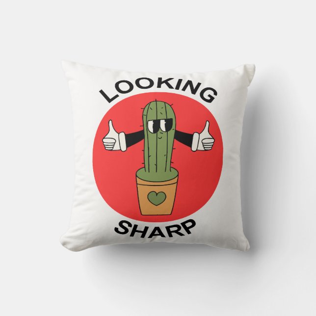 Coussin Cactus punchy  Regard perçant (Recto)