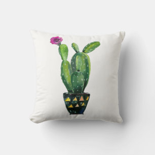 Coussin Cactus Purple Floral Aquarelle Sud-Ouest Boho