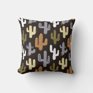 Coussin Cactus scandinaves, arrière - plan vintage sans so