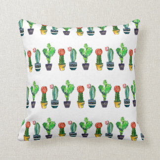 Coussin cactus, succulent, aquarelle, fiesta, mexicaine,